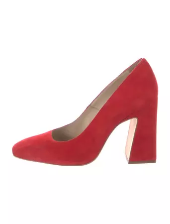 WANT Les Essentiels Suede Pumps - Red Pumps, Shoes - WWE22137 | The RealReal