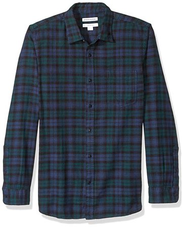 Amazon.com: Amazon Essentials Men's Slim-Fit Long-Sleeve Plaid Flannel Shirt, Red/White/Blue, XX-Large: Clothing