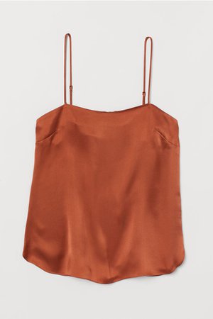 Silk Camisole Top - Rust brown - Ladies | H&M CA