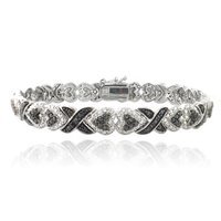 Shop DB Designs Silvertone 1/2ct TDW Black and White Diamond Infinity Bracelet - On Sale - Free Shipping Today - Overstock.com - 8824592