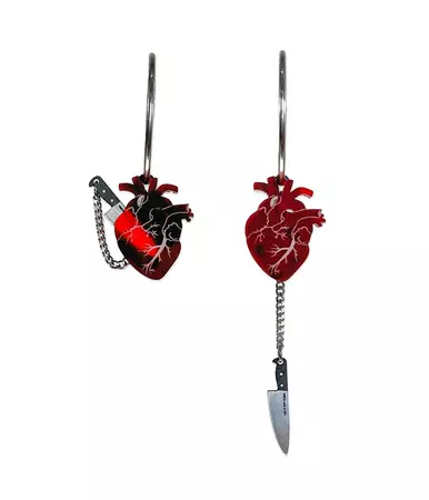 Silver Chopped Heart Hoop Earrings – Unique Vintage