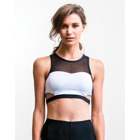 Tops | Shop Women's Black And White Crop Cut Out Tops at Fashiontage | CT-CROP-1-M