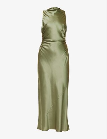 REFORMATION - Casette cowl-neck silk midi dress | Selfridges.com
