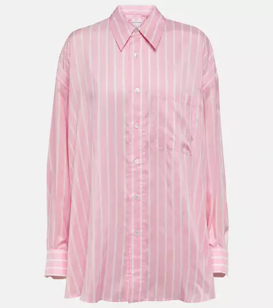 Striped Silk Shirt in Pink - Bottega Veneta | Mytheresa