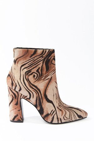 Faux Suede Tiger Print Booties | Forever 21
