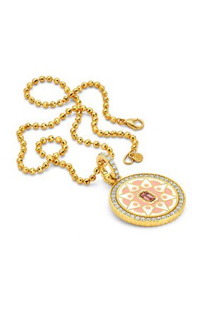 20k Yellow Gold Pink Tourmaline Mandala Pendant By Buddha Mama | Moda Operandi