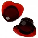 Red Obsidian Faceted Heart Plugs | Kolo Body Piercing