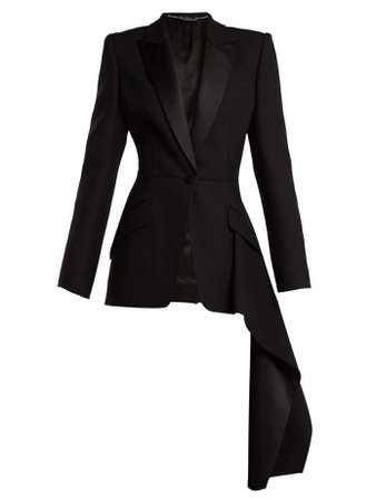 Draped wool-silk jacket | Alexander McQueen | MATCHESFASHION.COM US