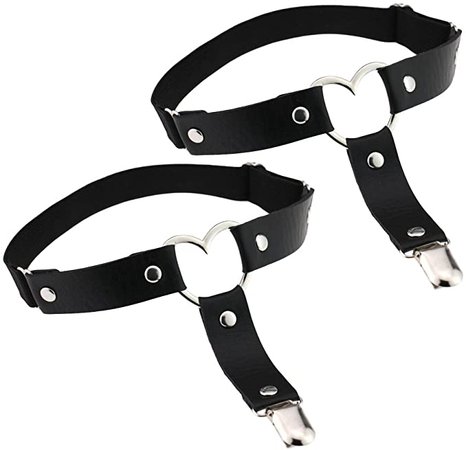 LUOEM Sexy Leg Harness Garter Belts Adjustable Thigh Garter with Metal Clip 2pcs, M, Black: Amazon.co.uk: Clothing
