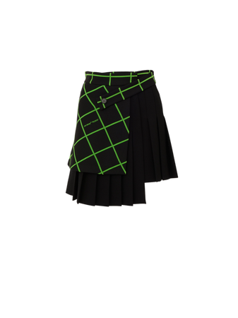 Off White green plain black skirt