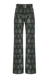 green metallic pants pattern