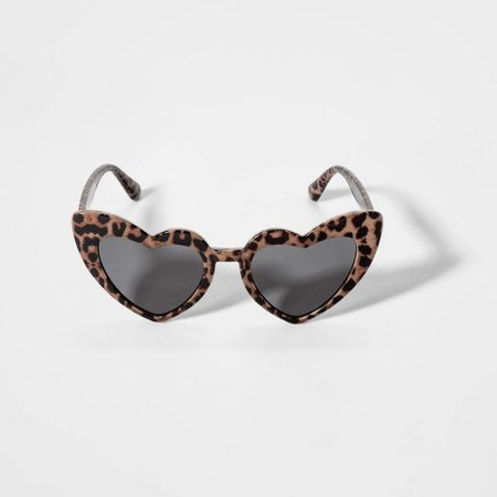 Girls' Leopard Heart Shape Sunglasses - Art Class™ Brown : Target