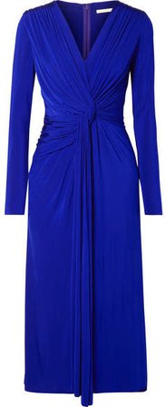 Collection - Twist-front Stretch-jersey Midi Dress - Royal blue
