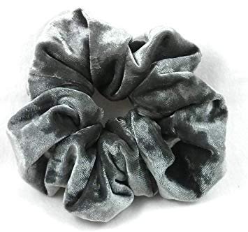 Amazon.com : Charcoal Crushed velvet scrunchie Regular - Made in the USA : Beauty