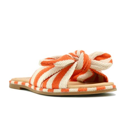Orange Striped Sandals