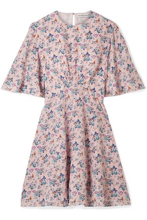 Les Rêveries | Floral-print silk crepe de chine mini dress | NET-A-PORTER.COM