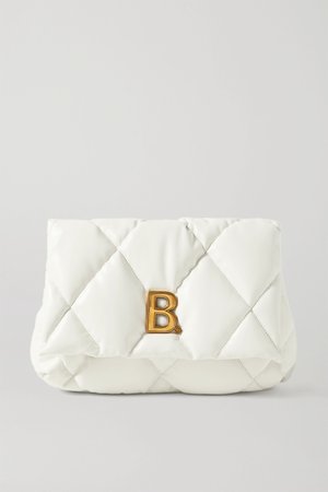 White Touch Puffy embellished quilted leather clutch | Balenciaga | NET-A-PORTER