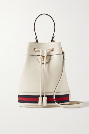 Cream Ophidia small textured-leather bucket bag | Gucci | NET-A-PORTER