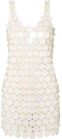Sequined Mini Dress - Cream