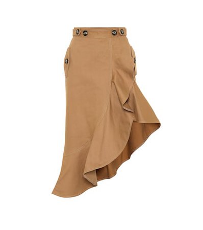 Asymmetric stretch-cotton skirt