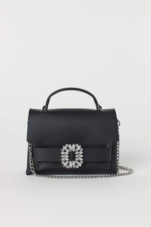 Rhinestone-detail Shoulder Bag - Black