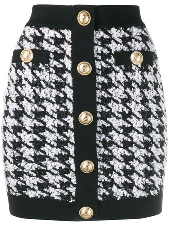Balmain houndstooth mini skirt $1,152 - Buy AW19 Online - Fast Global Delivery, Price