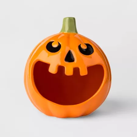 Halloween 8'' Orange Pumpkin Candy Bowl - Hyde and Eek! Boutique : Target