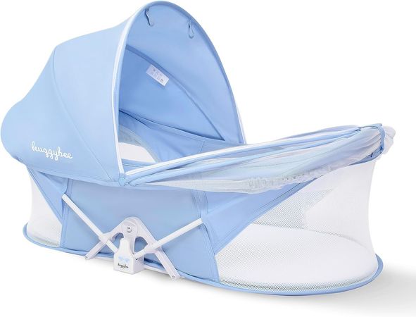 Amazon.com: Huggybee Baby Travel Bassinet Portable Bassinet for Baby Portable Baby Bed Travel Mini Baby Cribs Co Sleeper for Baby in bed with 2 in 1 Canopy for Newborn, Lightweight Portable Safety Baby Bassinet : Baby
