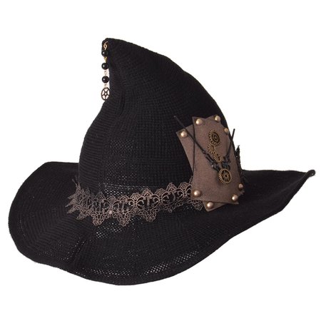 Chapéu de bruxa preto, máscaras assistente, chapéu gótico mágico, acessórios de cosplay para meninas, decoração de festa, roupa de cabeça|Acessórios para fantasia| - AliExpress
