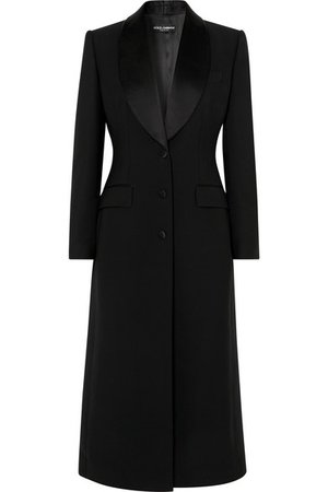 Dolce & Gabbana | Satin-trimmed wool-blend coat | NET-A-PORTER.COM