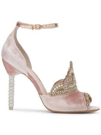 Sophia Webster Pink Royalty Tiara 100 velvet sandals