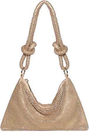 YUWITA Rhinestone Purse for Women Evening Bag Glitter Sparkly Mini Handbags (Gold): Handbags: Amazon.com