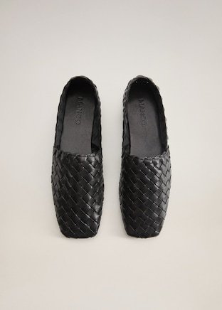 Leather braided moccasins - Women | Mango USA black