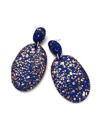 Cobolt Blue Terrazzo Drop Earrings