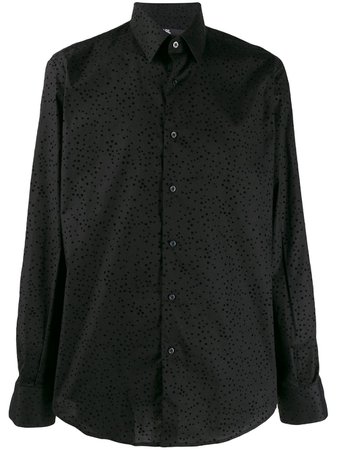 Black Karl Lagerfeld Velvet Dot Detail Shirt | Farfetch.com