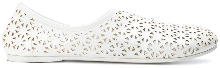 cut-out lattice loafers