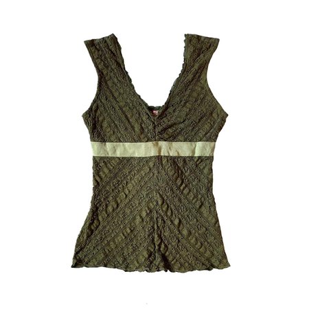 fairycore olive sage moss green lace camisole tank top