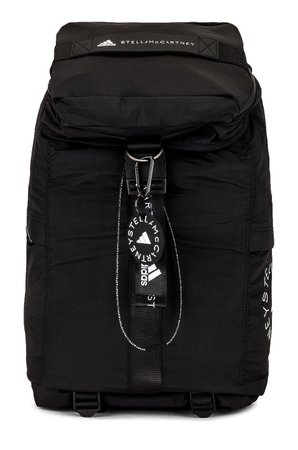 adidas by Stella McCartney Logo Backpack in Black, Black, & White | REVOLVE