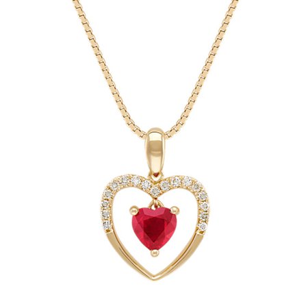 gold ruby heart necklace