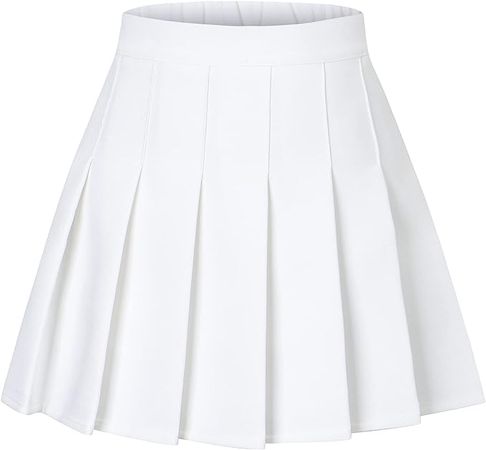 Amazon.com: SANGTREE Short Solid Plain Pleated School Uniform Cosplay Costume Skirt, White, US S : Clothing, Shoes & Jewelry