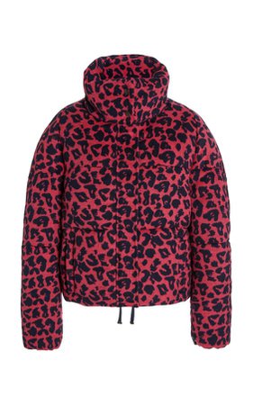 Apparis Chris Leopard-Print Faux Wool Puffer Coat