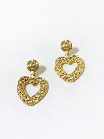 [mi0엠아이영]Vintage Bold Heart Earring