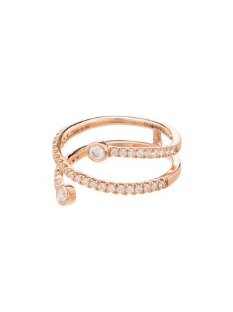 Shop Dana Rebecca Designs 14kt rose gold pavé diamond ring with Express Delivery - FARFETCH