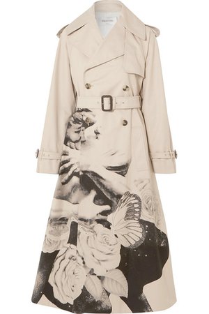 Valentino | Printed cotton-gabardine trench coat | NET-A-PORTER.COM
