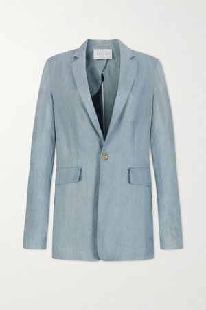 Light blue Azores oversized organic linen blazer | ASCENO | NET-A-PORTER