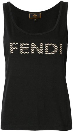 Pre-Owned embroidered logo tank top