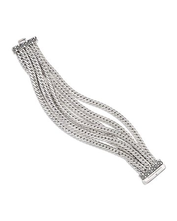 Stephen Dweck 7-Strand Silver Curb Chain Bracelet