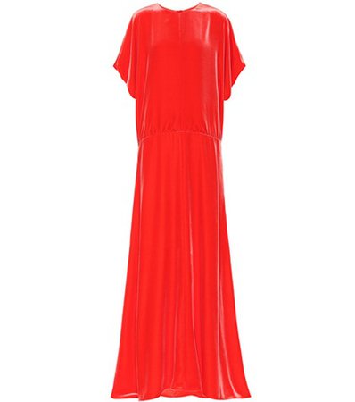 Velvet silk-blend gown