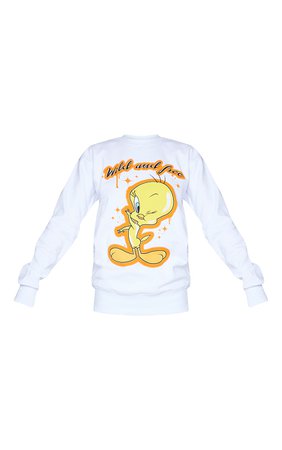 White Tweety Pie Wild Homage Sweatshirt | PrettyLittleThing USA