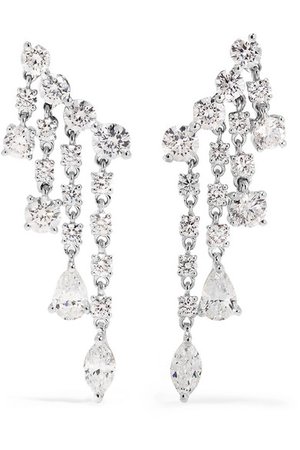 ANITA KO Rain Drop 18-karat white gold diamond earrings